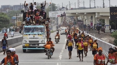 Kanwariyas carrying water from the Ganga River during the Kanwar Yatra ahead of Shivratri Festival, seen at GT Road near Dilshad Garden, in New Delhi. (Sanjeev Verma/ Hindustan Times File Photo) Kanwariyas carrying water from the Ganga River during the Kanwar Yatra ahead of Shivratri Festival, seen at GT Road near Dilshad Garden, in New Delhi. (Sanjeev Verma/ Hindustan Times File Photo)