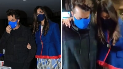 Anil Kapoor came to pick Sonam Kapoor up at the Mumbai airport. (Varinder Chawla) Anil Kapoor came to pick Sonam Kapoor up at the Mumbai airport. (Varinder Chawla)