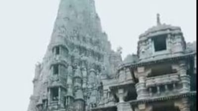 According to a statement issued by Amit Shah's office, the lightning has not damaged the temple structure and no one was injured in the incident. (Twitter)