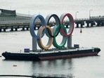 The large Olympic rings are displayed in the Odaiba section of Tokyo ahead of the 2020 Summer Olympics(AP) The large Olympic rings are displayed in the Odaiba section of Tokyo ahead of the 2020 Summer Olympics(AP)