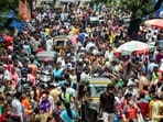 A crowded market in Mumbai on Wednesday amid the apprehension of a third wave fo Covid-19 in India. (PTI) A crowded market in Mumbai on Wednesday amid the apprehension of a third wave fo Covid-19 in India. (PTI)