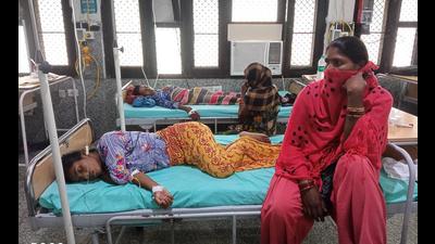 Cholera patients undergoing treatment at the Civil Hospital in Sector 6, Panchkula. (Sant Arora/HT) Cholera patients undergoing treatment at the Civil Hospital in Sector 6, Panchkula. (Sant Arora/HT)
