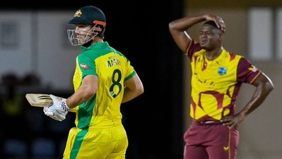 Mitchell Marsh scored a 44-ball 75 in the 4th T20I against West Indies (ICC / Twitter)