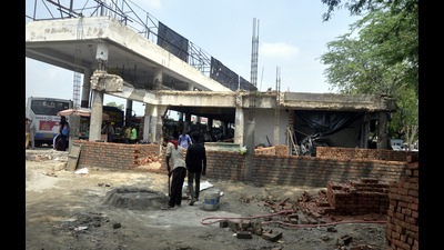The renovation work has started at the old bus stand in Bathinda. The renovation work has started at the old bus stand in Bathinda.