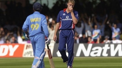 Sourav Ganguly and Andrew Flintoff in 2002. (Getty Images)