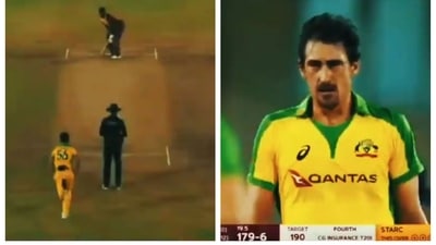 Video of Mitchell Starc defending 10 in the last over against Andre Russell