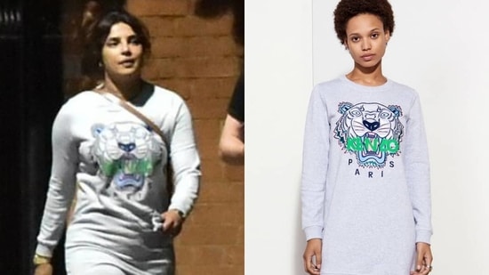 Priyanka Chopra Jonas was spotted in the white-grey Kenzo sweatshirt(Instagram/Kenzo)