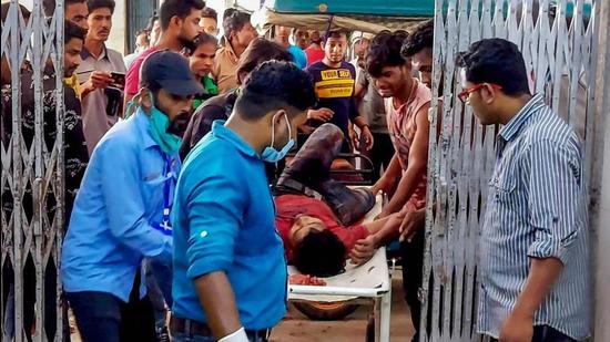 An injured person being treated after clashes during the fourth phase of West Bengal assembly elections, in Cooch Behar district on April 10. (File photo)