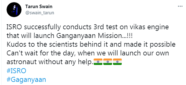 Isro conducts 3rd test of Vikas Engine for Gaganyaan, Twitter reacts. (Twitter)