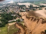 An areal view after flooding at Germany.
