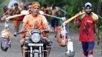 Uttarakhand is urging devotees to comply with the ban on this year’s Kanwar Yatra.(HT File Photo) Uttarakhand is urging devotees to comply with the ban on this year’s Kanwar Yatra.(HT File Photo)