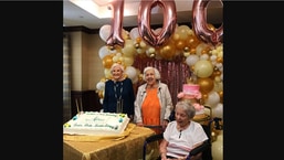 The image shows the three women celebrating their birthdays.