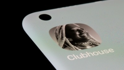 Clubhouse app is seen on a smartphone in this illustration taken on July 13, 2021. (REUTERS/Dado Ruvic/Illustration)