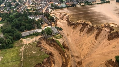 An areal view after flooding at Germany. (Reuters)