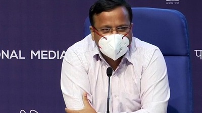 Joint secretary of Union health ministry Lav Agarwal on Friday warned against the declining usage of masks. Joint secretary of Union health ministry Lav Agarwal on Friday warned against the declining usage of masks.