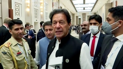 Pakistan Prime Minister Imran Khan speaks to the media, in Tashkent on Friday. (ANI Photo) Pakistan Prime Minister Imran Khan speaks to the media, in Tashkent on Friday. (ANI Photo)