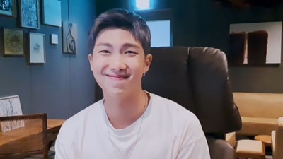 BTS leader RM gives a glimpse of his studio.