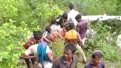 Chopper crash in Jalgaon. (ANI)