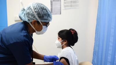 A beneficiary gets vaccinated at a private hospital at Hadapsar in Pune on Thursday, July 15. (Shankar Narayan/HT photo) A beneficiary gets vaccinated at a private hospital at Hadapsar in Pune on Thursday, July 15. (Shankar Narayan/HT photo)