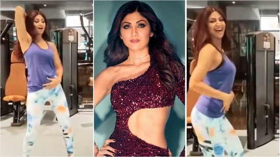 Shilpa Shetty grooving to Chura Ke Dil Mera at gym is perfect workout energy | Watch(Instagram/meetali_parmar/theshilpashetty)