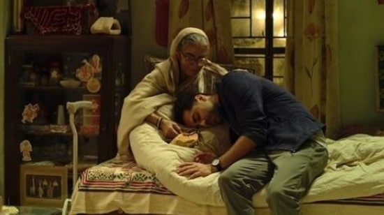 Ayushmann Khurrana and Surekha Sikri in a still from Badhaai Ho.