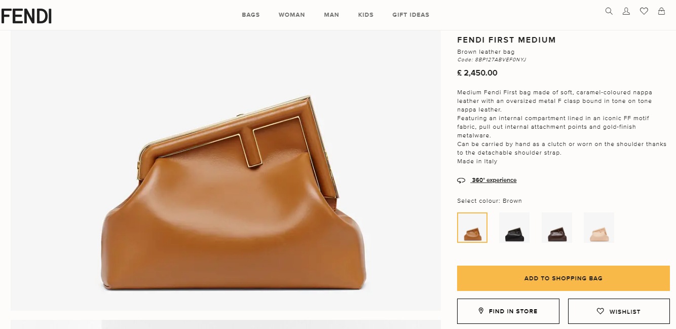 Priyanka Chopra's brown leather bag from Fendi(fendi.com)