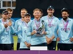 England's Ben Stokes and players celebrate with the trophy after winning the match and the series Action Images via Reuters/Ed Sykes(Action Images via Reuters)