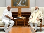 Karnataka CM BS Yediyurappa calls on Prime Minister Narendra Modi, in New Delhi on Friday. (ANI Photo) Karnataka CM BS Yediyurappa calls on Prime Minister Narendra Modi, in New Delhi on Friday. (ANI Photo)