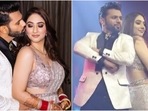 Disha Parmar dances the night away with Rahul Vaidya in sequin saree during reception(Instagram/@israniphotography) Disha Parmar dances the night away with Rahul Vaidya in sequin saree during reception(Instagram/@israniphotography)