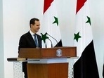 Syrian President Bashar Assad takes the oath of office for a fourth seven-year term, at the Syrian Presidential Palace in the capital Damascus, Syria, Saturday, July 17, 2021. (AP) Syrian President Bashar Assad takes the oath of office for a fourth seven-year term, at the Syrian Presidential Palace in the capital Damascus, Syria, Saturday, July 17, 2021. (AP)
