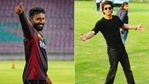 Dinesh Karthik (L) and KKR owner Shahrukh Khan (KKR/Twitter) Dinesh Karthik (L) and KKR owner Shahrukh Khan (KKR/Twitter)