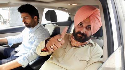 Congress leader Navjot Singh Sidhu met Sunil Jakhar at his residence in Panchkula. (PTI) Congress leader Navjot Singh Sidhu met Sunil Jakhar at his residence in Panchkula. (PTI)