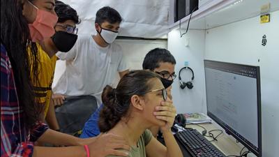 Students react after SSC result were declared online. (HT PHOTO) Students react after SSC result were declared online. (HT PHOTO)