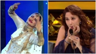 Madhuri Dixit applauded Rekha as she performed iconic songs. Madhuri Dixit applauded Rekha as she performed iconic songs.