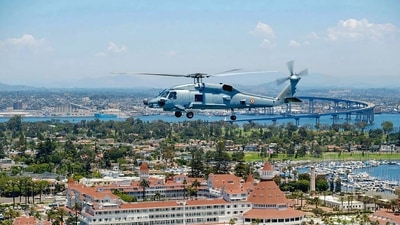Indian Navy accepted the first two of its MH-60R Multi-Role Helicopters (MRH) from US Navy in a ceremony held at NAS North Island, San Diego. (PTI)