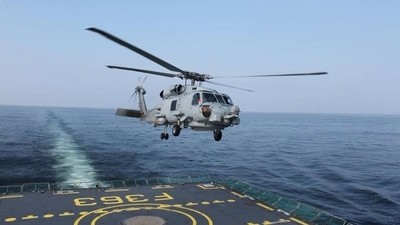 India received two MH-60 multi-role helicopters (MRH) from the United States on Saturday, after a long wait of more than a decade (Twitter/@NATO_MARCOM) India received two MH-60 multi-role helicopters (MRH) from the United States on Saturday, after a long wait of more than a decade (Twitter/@NATO_MARCOM)
