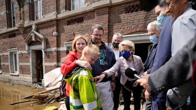 Residents in several provinces were cleaning up after severe flooding in Germany and Belgium turned streams and streets into raging torrents that swept away cars and caused houses to collapse. (AP) Residents in several provinces were cleaning up after severe flooding in Germany and Belgium turned streams and streets into raging torrents that swept away cars and caused houses to collapse. (AP)