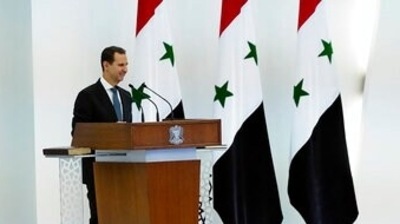 Syrian President Bashar Assad takes the oath of office for a fourth seven-year term, at the Syrian Presidential Palace in the capital Damascus, Syria, Saturday, July 17, 2021. (AP) Syrian President Bashar Assad takes the oath of office for a fourth seven-year term, at the Syrian Presidential Palace in the capital Damascus, Syria, Saturday, July 17, 2021. (AP)