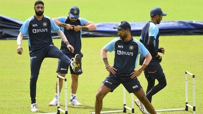 The Indian team trains in Colombo. (BCCI)