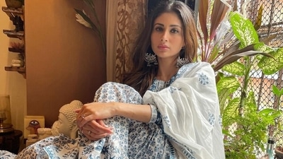 Mouni Roy's hand block printed kurta and sharara set is perfect for this monsoon (Instagram/@imouniroy) Mouni Roy's hand block printed kurta and sharara set is perfect for this monsoon (Instagram/@imouniroy)