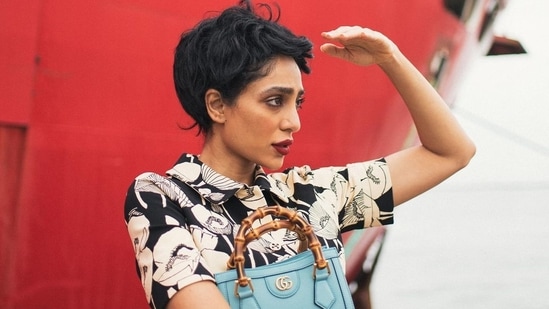 Photos: Sobhita Dhulipala poses for Gucci in pixie 8 The website states that the bag is also, "Reflecting its era, a bamboo handle tote was first introduced by the House in 1991."(Instagram)