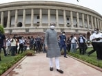 Lok Sabha Speaker Om Birla during an inspection of preparations for the forthcoming monsoon session at the Parliament House in New Delhi, India, on Monday, July 12, 2021. Lok Sabha Speaker Om Birla during an inspection of preparations for the forthcoming monsoon session at the Parliament House in New Delhi, India, on Monday, July 12, 2021.