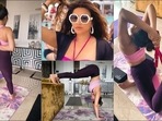 Shama Sikander nails Yoga exercises from Paschim Namaskarasana to half handstand(Instagram/shamasikander) Shama Sikander nails Yoga exercises from Paschim Namaskarasana to half handstand(Instagram/shamasikander)