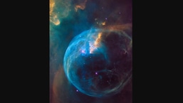 The image shows a massive star trapped inside a bubble shared by Nasa.