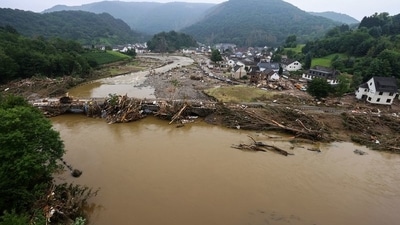 One person also died in floods in southern Germany, which was hit by torrential rains on Saturday. (REUTERS)