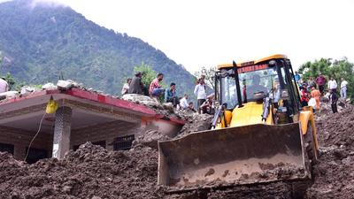 Five people were rescued by the villagers on the day landslide hit the valley, while 10 people were reported missing. (HT File)