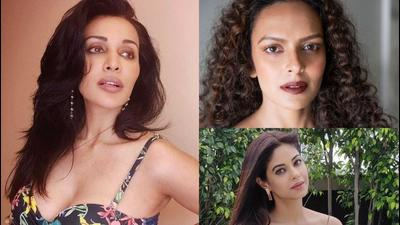 Actors Flora Saini, Bidita Bag and Meera Chopra. Actors Flora Saini, Bidita Bag and Meera Chopra.