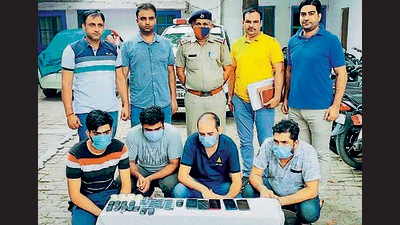 The accused in police custody in Panipat on Sunday. (HT Photo) The accused in police custody in Panipat on Sunday. (HT Photo)