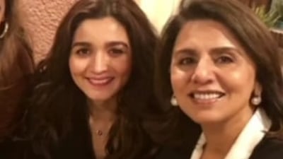 Neetu Kapoor poses with Ranbir Kapoor's girlfriend, actor Alia Bhatt. Neetu Kapoor poses with Ranbir Kapoor's girlfriend, actor Alia Bhatt.