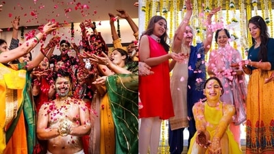 Their wedding celebrations began with the traditional haldi and mehendi ceremonies.  